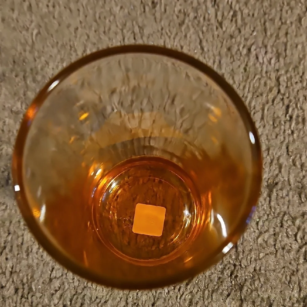 Vintage PartyLite Orange/Clear Glass Reed Diffuser Holder